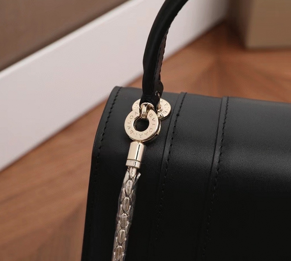 Fake Bvlgari Serpenti Forever Small Bag Black Calfskin