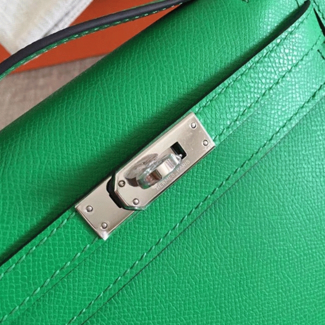 Bamboo Epsom Knockoff Hermes Kelly Pochette Nature-Tone Bag
