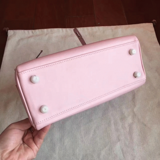 Rose Dragee Swift Replica Hermes Kelly 25cm Graceful Bag