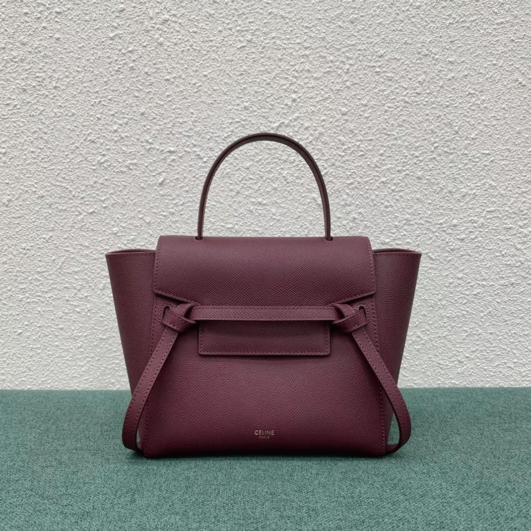 Celine Belt Nano Bag Fake in Bordeaux
