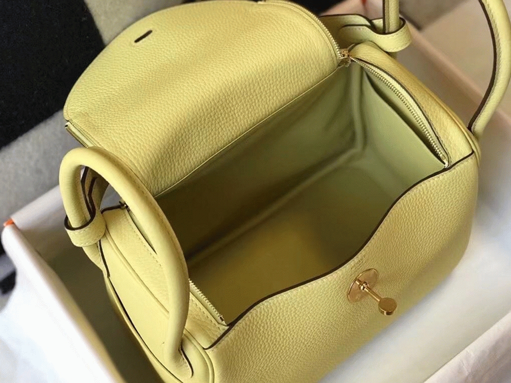 Replica Hermes Lindy bag 26cm in jaune poussin