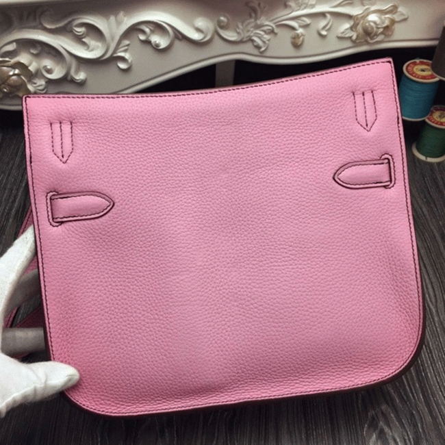 Pink fake luxury Hermes Jypsiere 31cm handbag