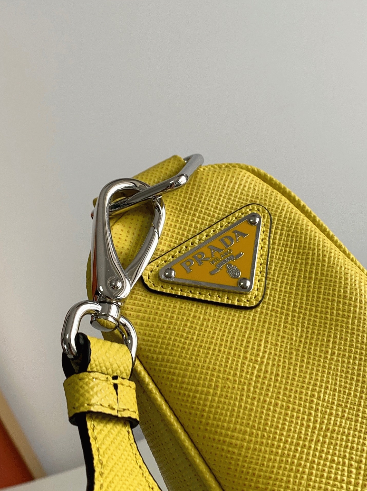 Prada Triangle Shoulder Bag Knockoff in Yellow