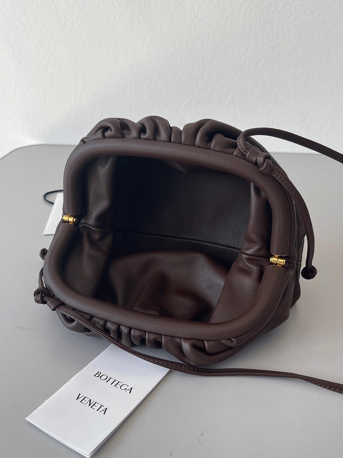 Knockoff Bottega Veneta Mini Pouch with Strap Fondant