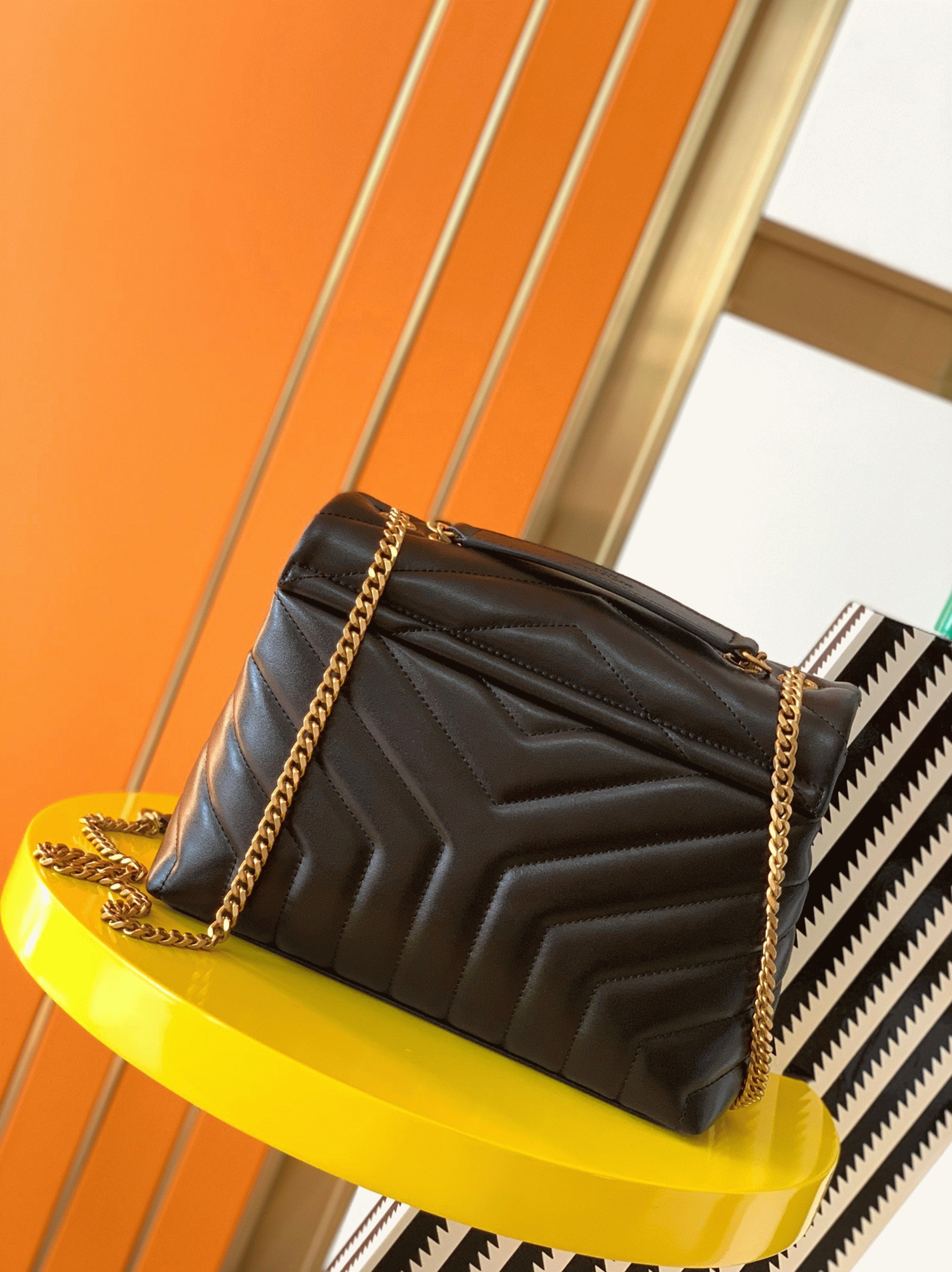 Replica Designer Saint Laurent LouLou Small Chain Bag Black