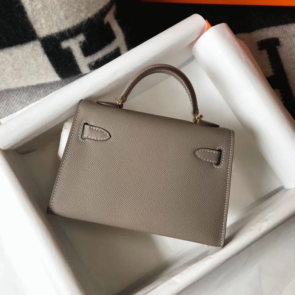 Hermes Kelly Mini II Bag Fake in Gris Asphalt