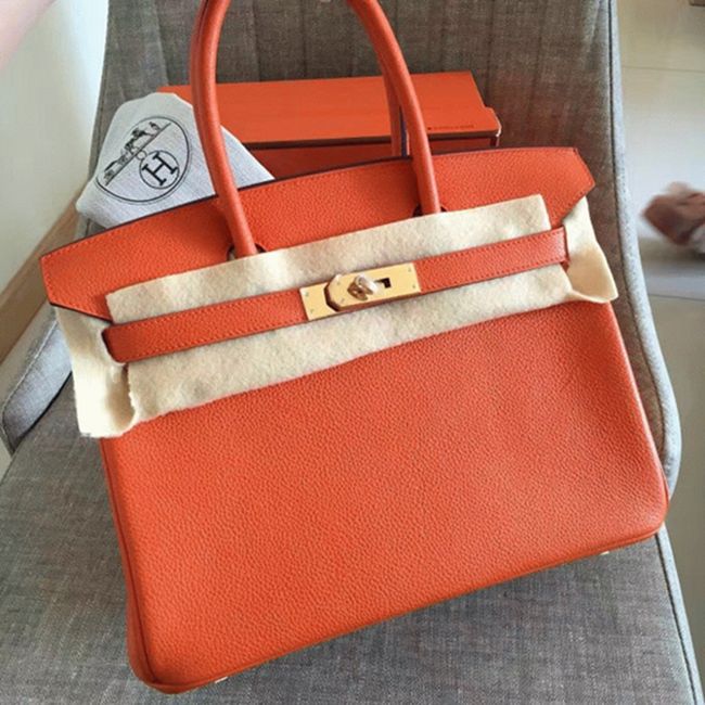 Orange Hermes Birkin 30cm Classic Replica Purse