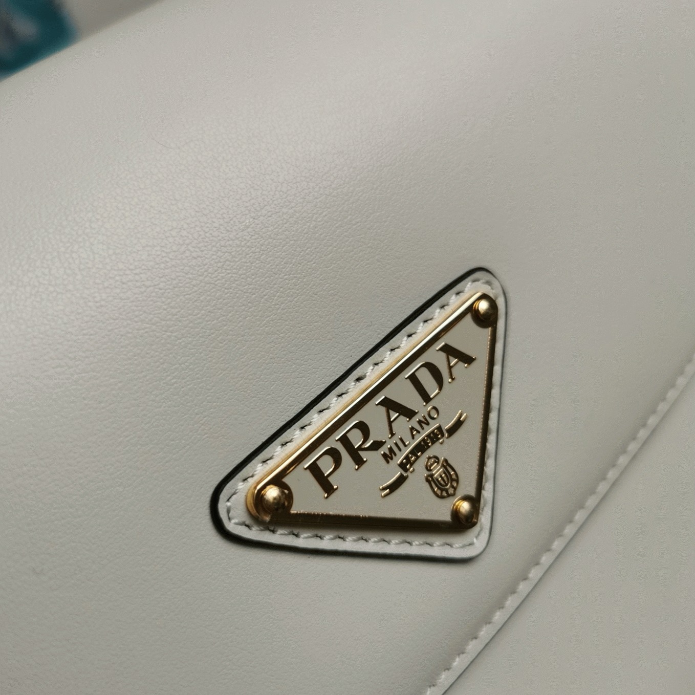 White Prada Arque Shoulder Bag with Flap Replica