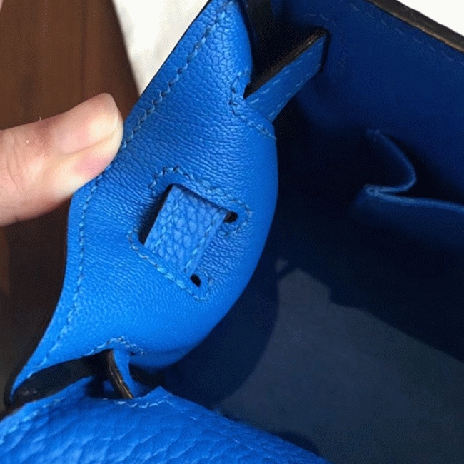 Blue Clemence Replica Hermes Kelly 25cm Chic Tote