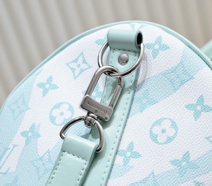 LV Keepall Bandouliere 50 In Crystal Blue