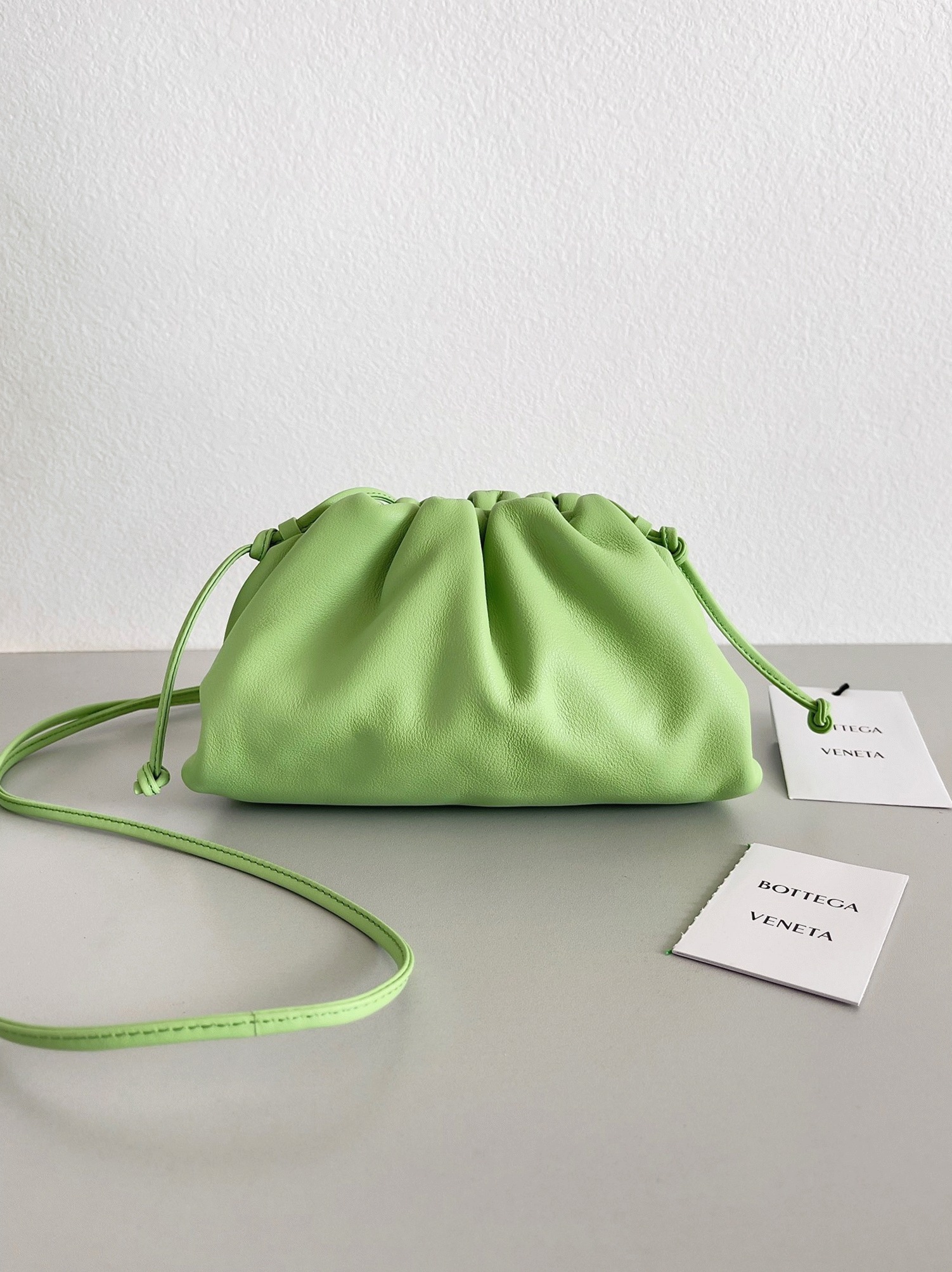 Fake Bottega Veneta Mini Pouch with Strap Pistachio