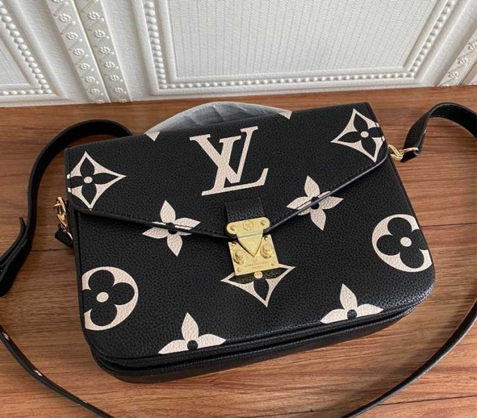 Louis Vuitton Bicolor Monogram Empreinte Metis Bag In Black And Beige