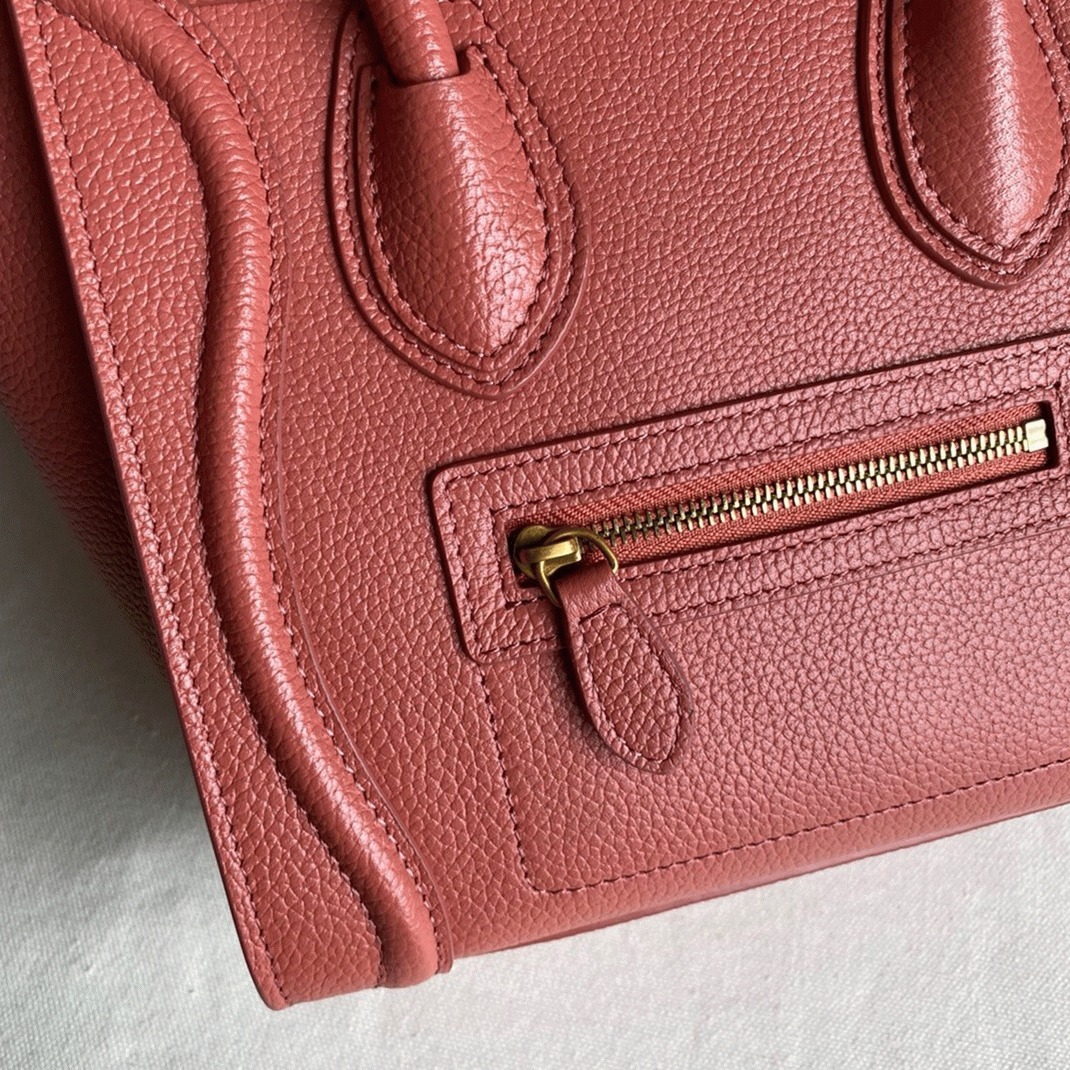 Celine Nano Luggage Tote Bag Knockoff in Orange