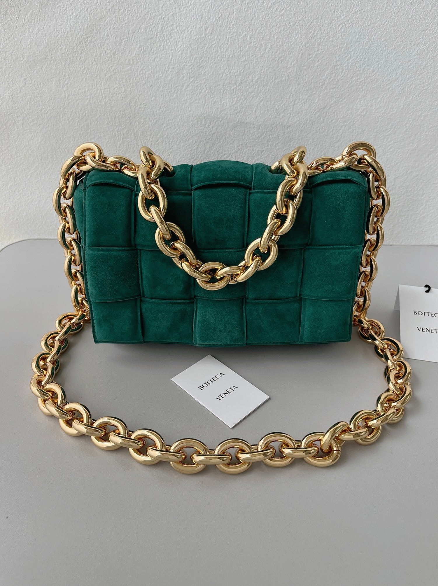 Top Quality Fake Bottega Veneta Chain Cassette Bag In Green