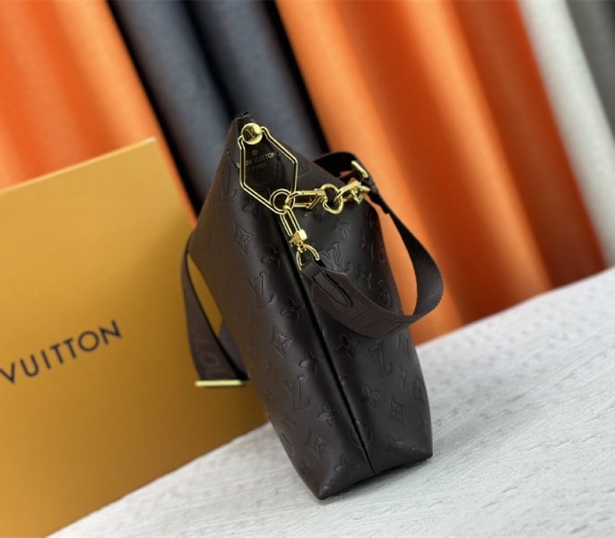 Louis Vuitton Monogram Empreinte Coussin MM Hobo In Chocolate
