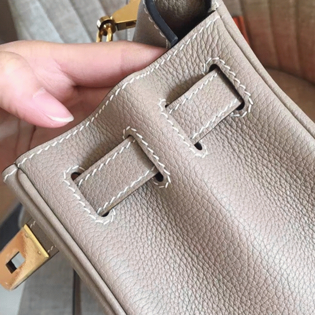 Grey Clemence Replica Designer Hermes Kelly Retourne 28cm Elegant Tote