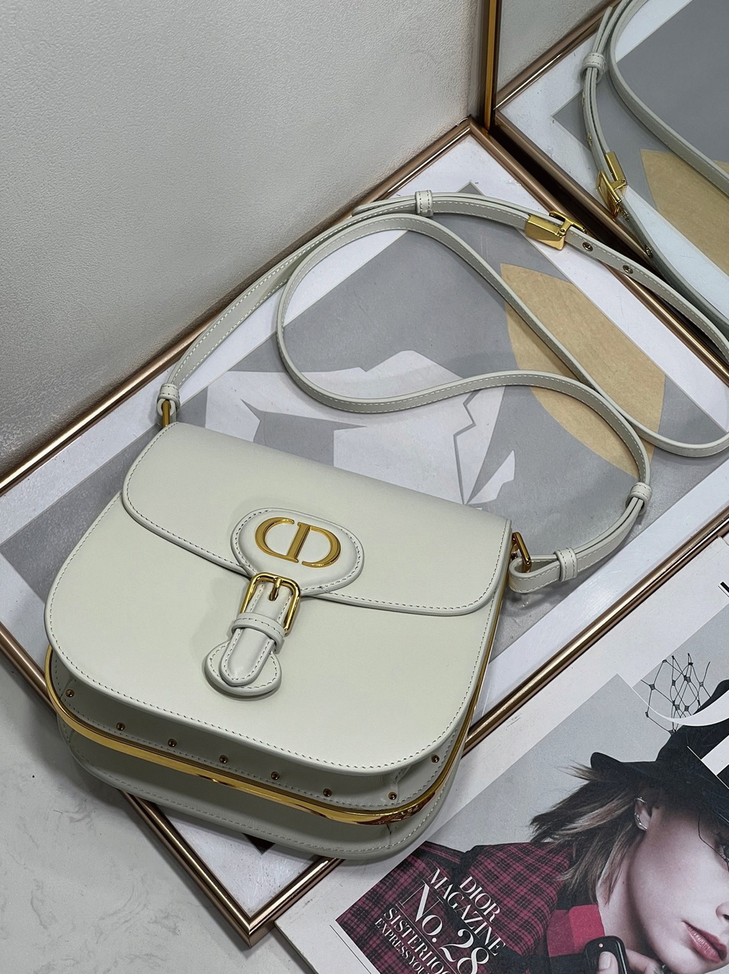 Dior Bobby Frame Bag Replica in White
