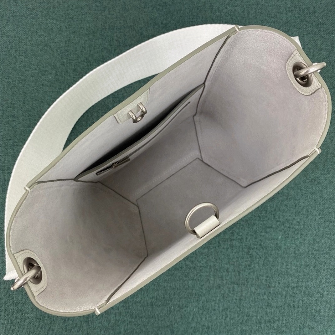 Top Quality Fake Celine Sangle Small Bucket Bag In White Calfskin