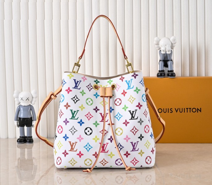 LV X TM Multicolored NeoNoe MM In White