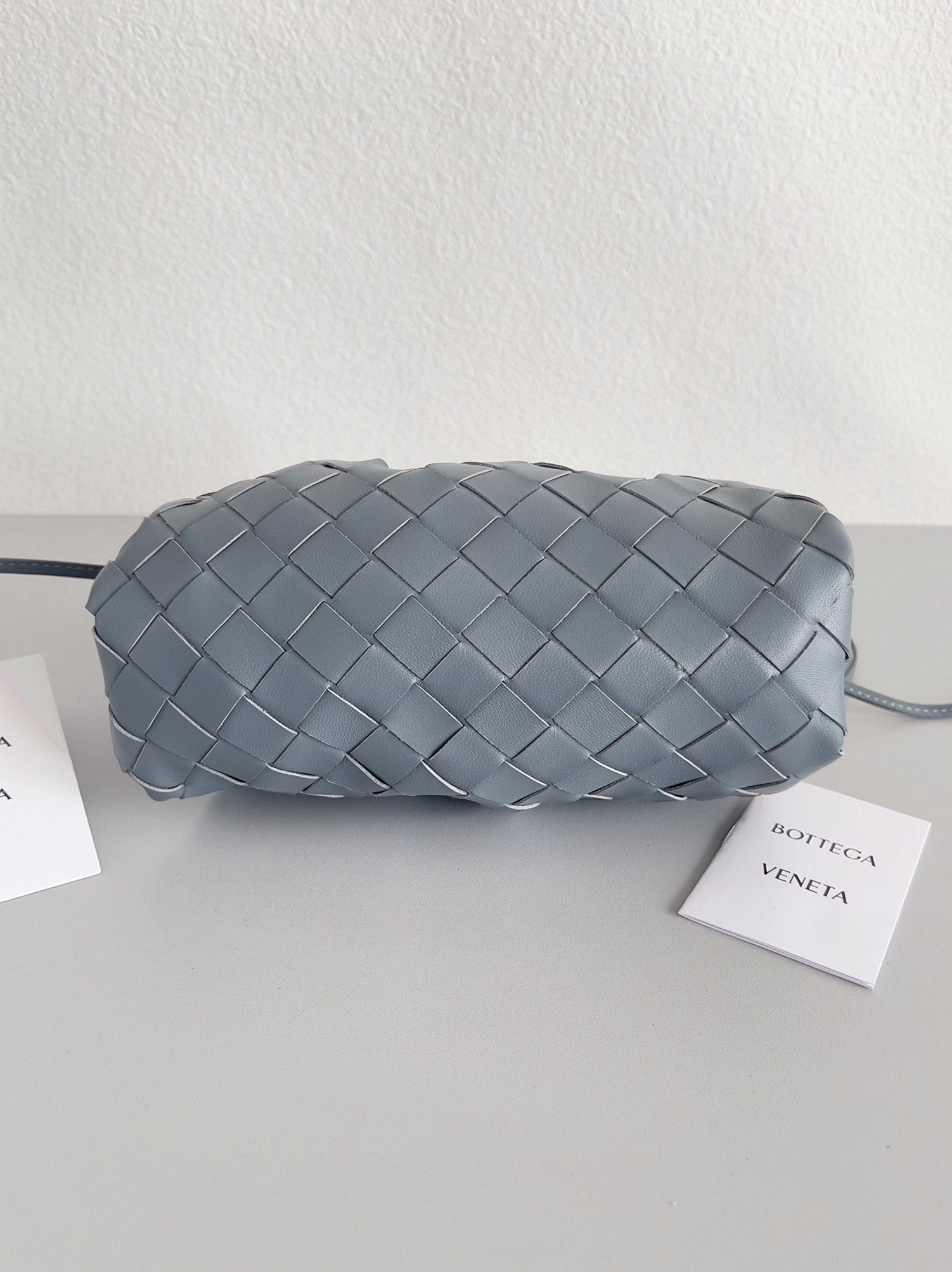 Fake Bottega Veneta Mini Pouch with Strap Thunder