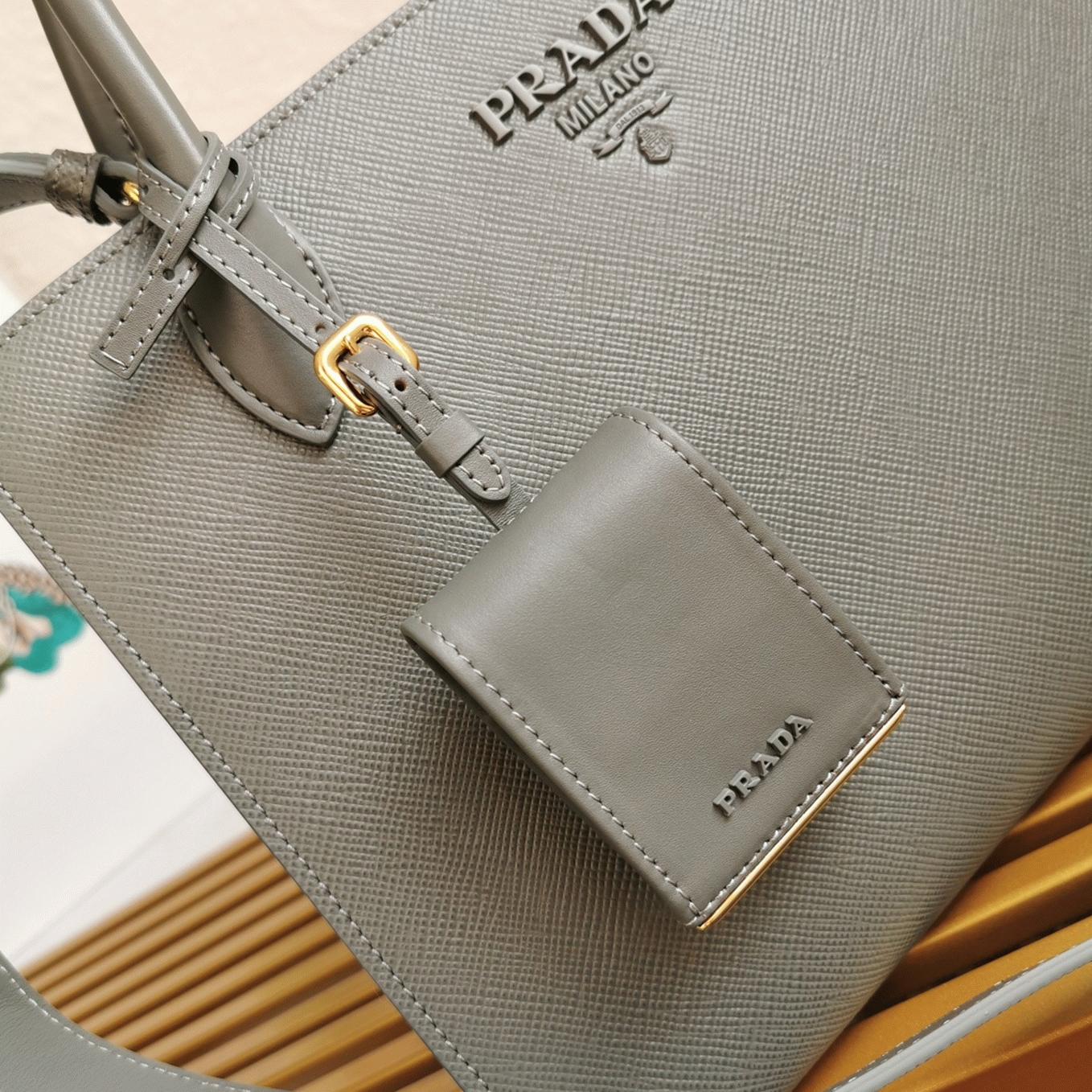 Grey Prada Monochrome Medium Bag Replica