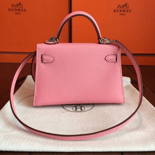 Rose Confetti Epsom Budget Knockoff Hermes Kelly 20cm Purse