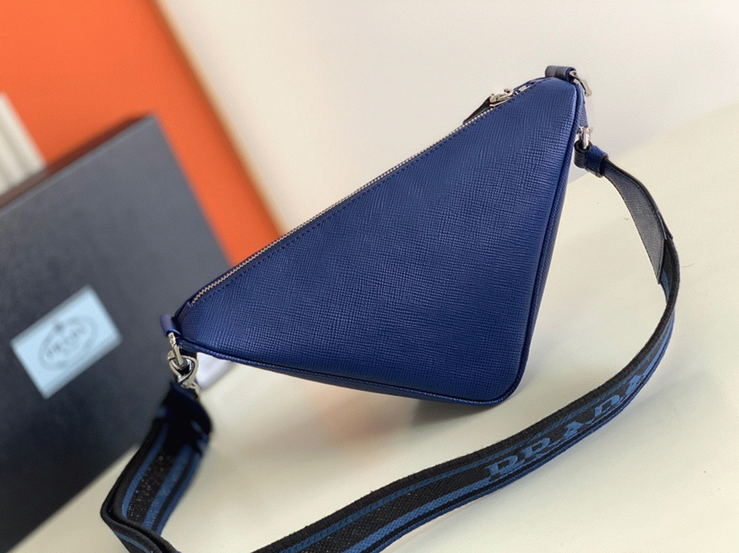 Prada Triangle Shoulder Bag Replica in Blue