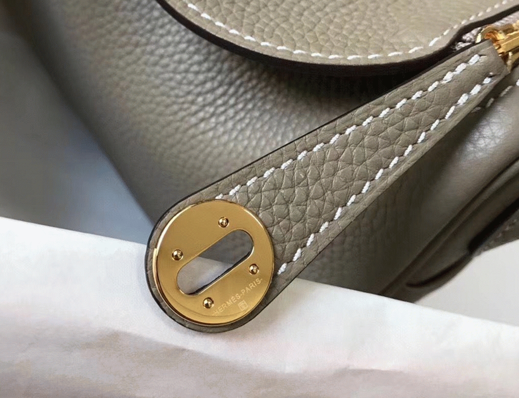 Luxury replica Hermes Lindy Mini handbag in tourterelle shade