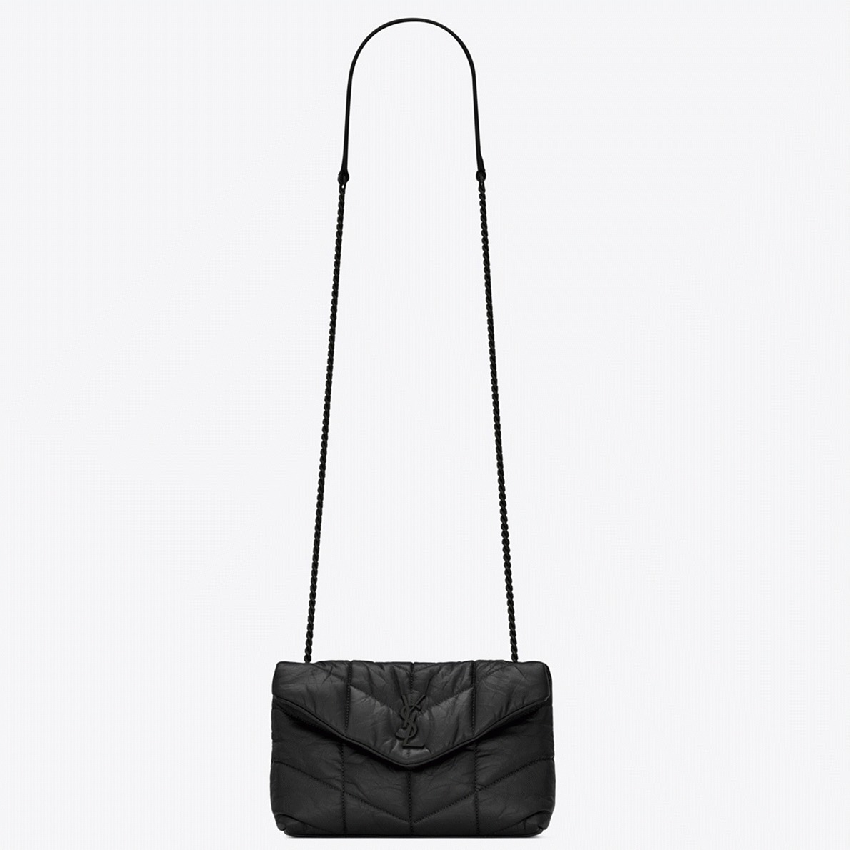 Replica Saint Laurent Puffer Small Chain Bag Noir Lambskin