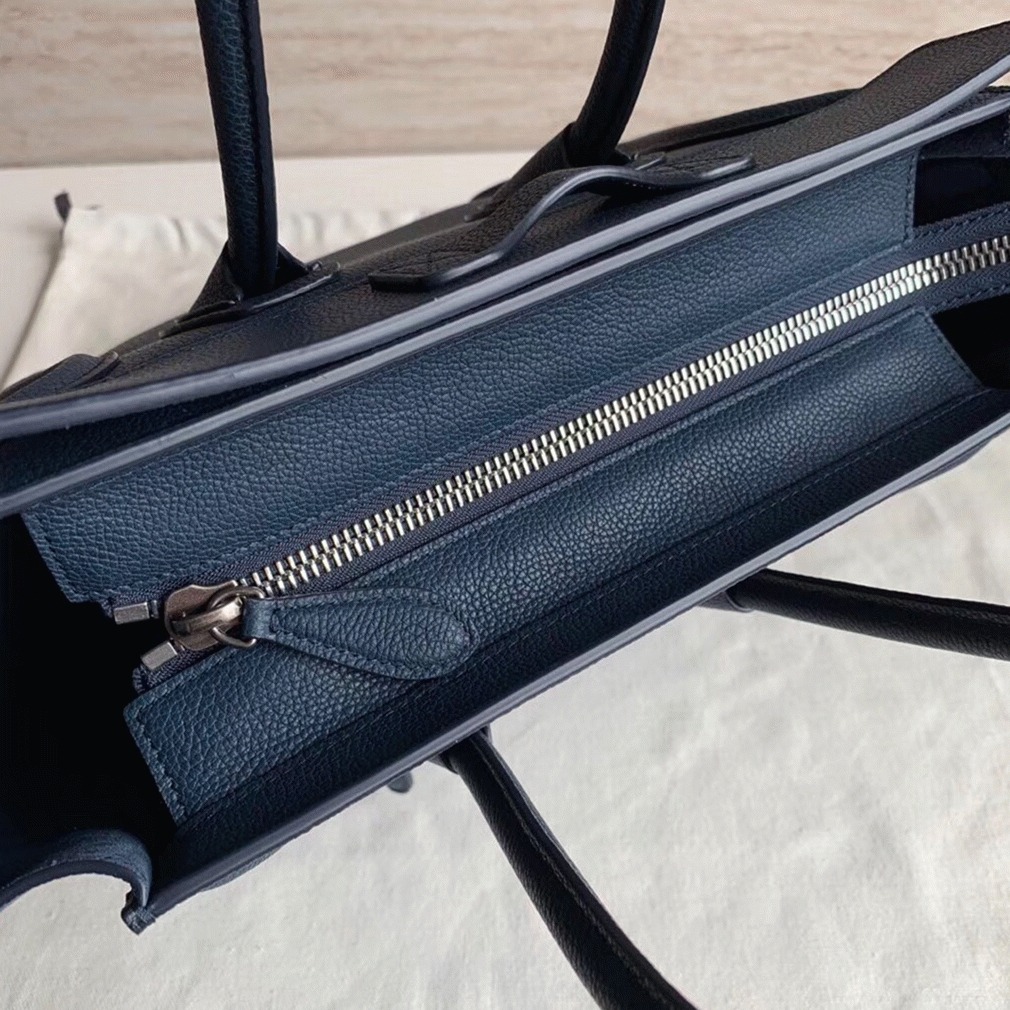 Celine Micro Luggage Tote Bag Imitation in Navy Blue