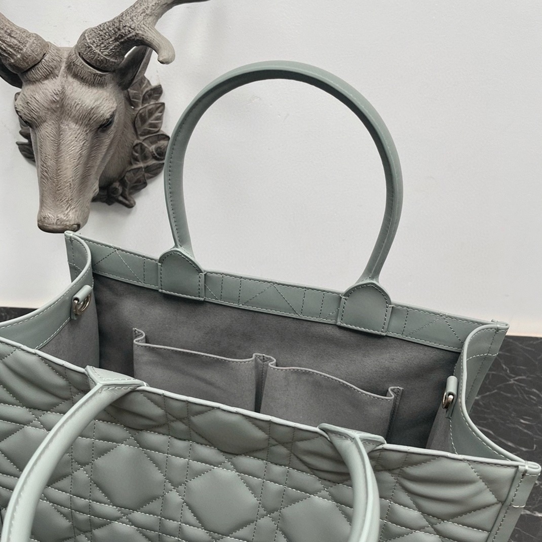 Dior Medium Book Tote Bag Replica with Strap in Grey