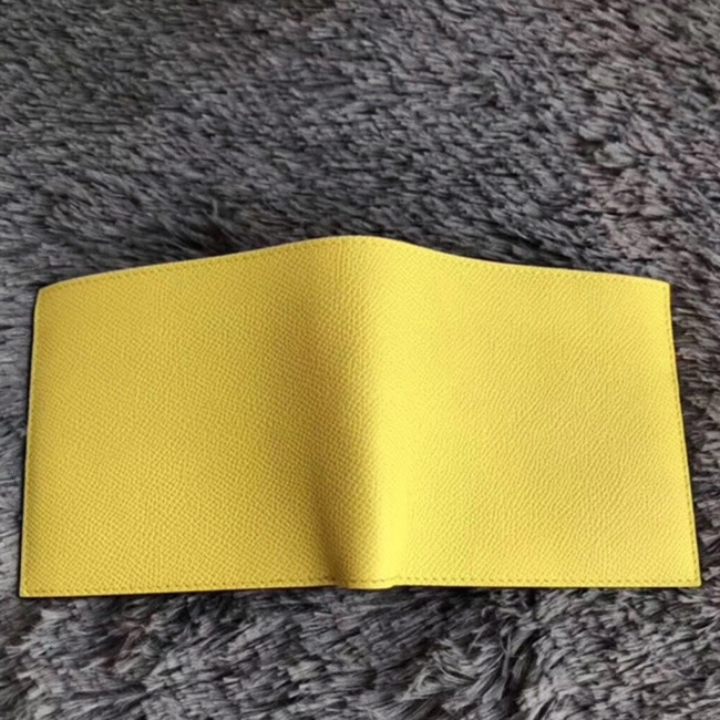 Yellow knockoff Hermes Copernic compact wallet