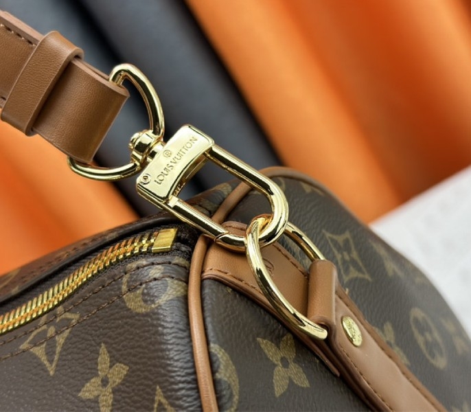 Louis Vuitton Monogram Dust Canvas Keepall Bandouliere 50 In Brown