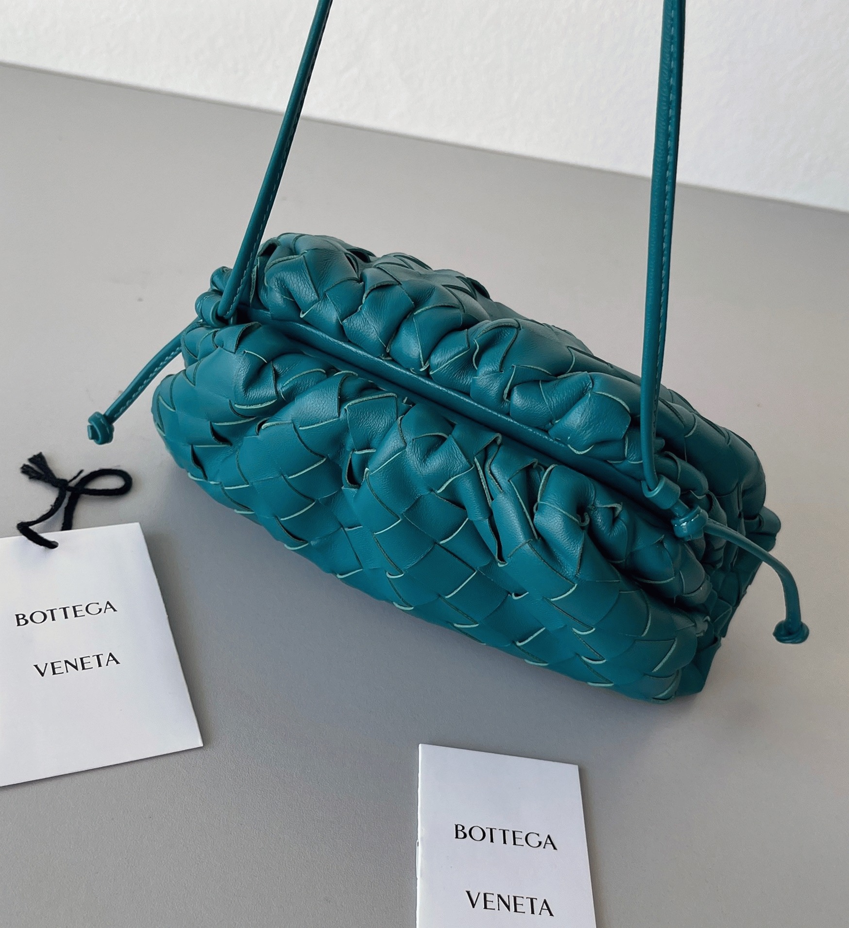 Replica Bottega Veneta Mini Pouch with Strap Mallard