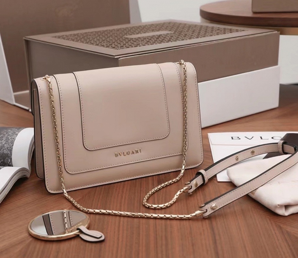 Replica Bvlgari Serpenti Forever Small Cross-body Bag Beige Calfskin
