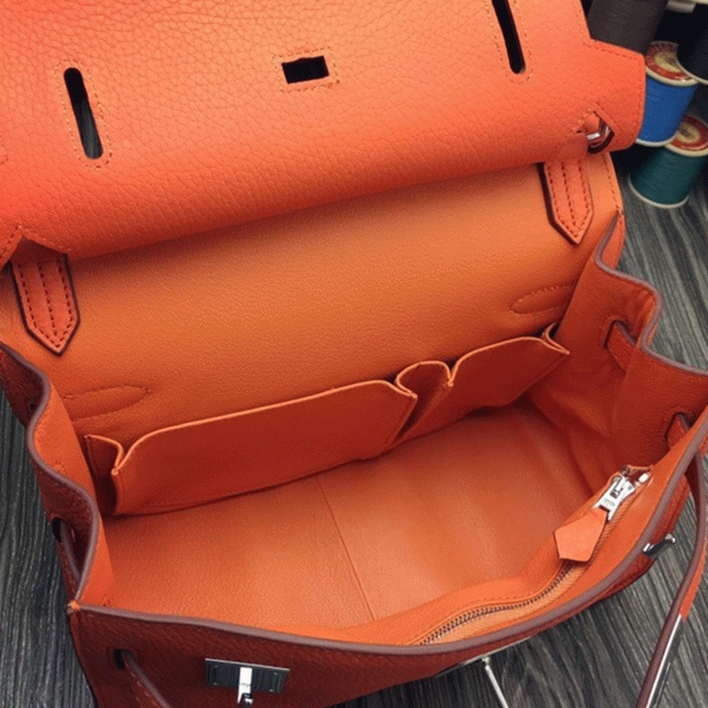 Orange replica Hermes Jypsiere 31cm handbag