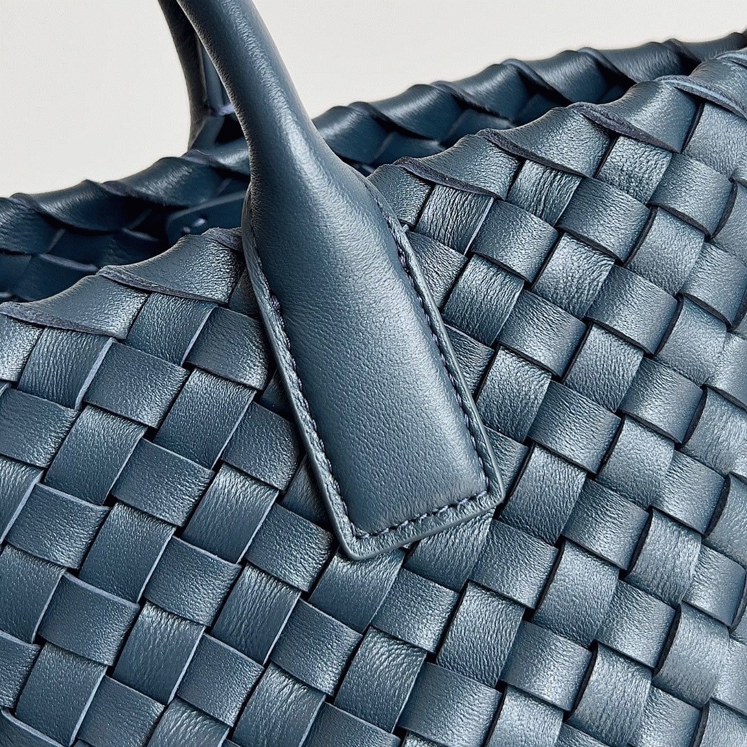Top Quality Fake Bottega Veneta Cabat Mini Bag In Navy Blue Intrecciato Lambskin