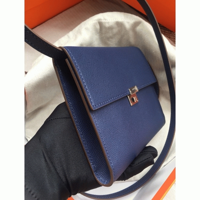Sapphire replica Hermes Clic wallet with strap