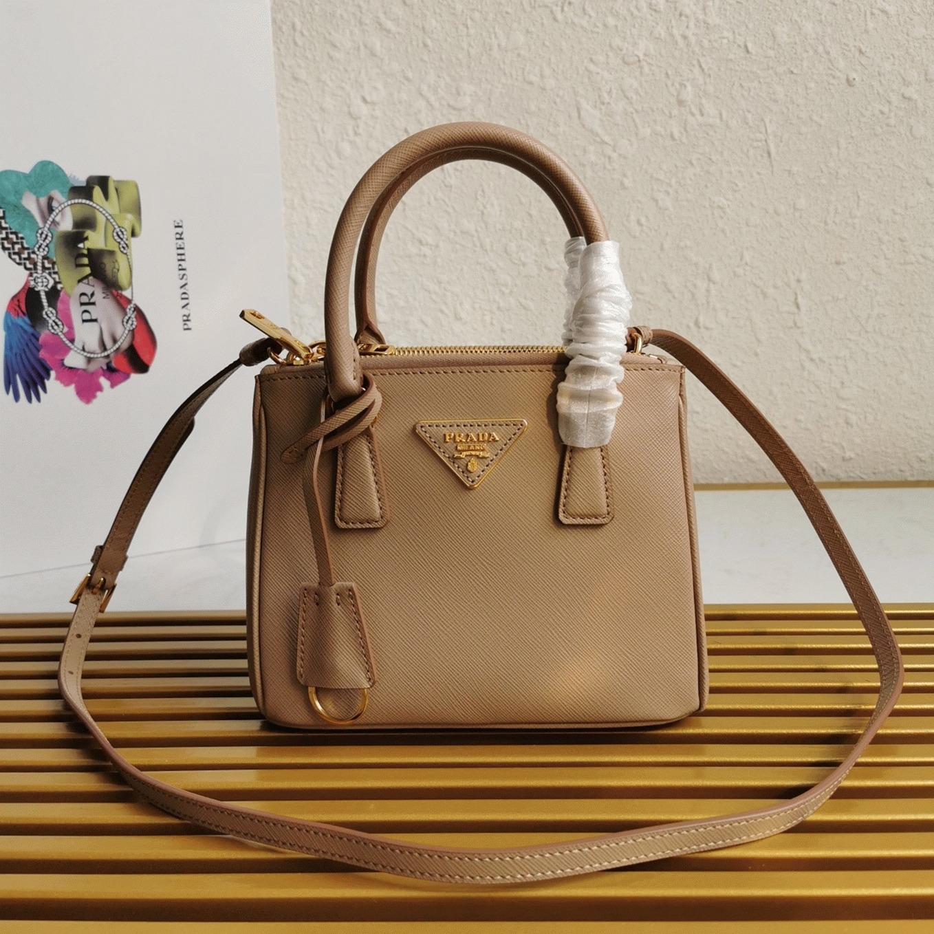 Beige Prada Mini Galleria Bag Replica
