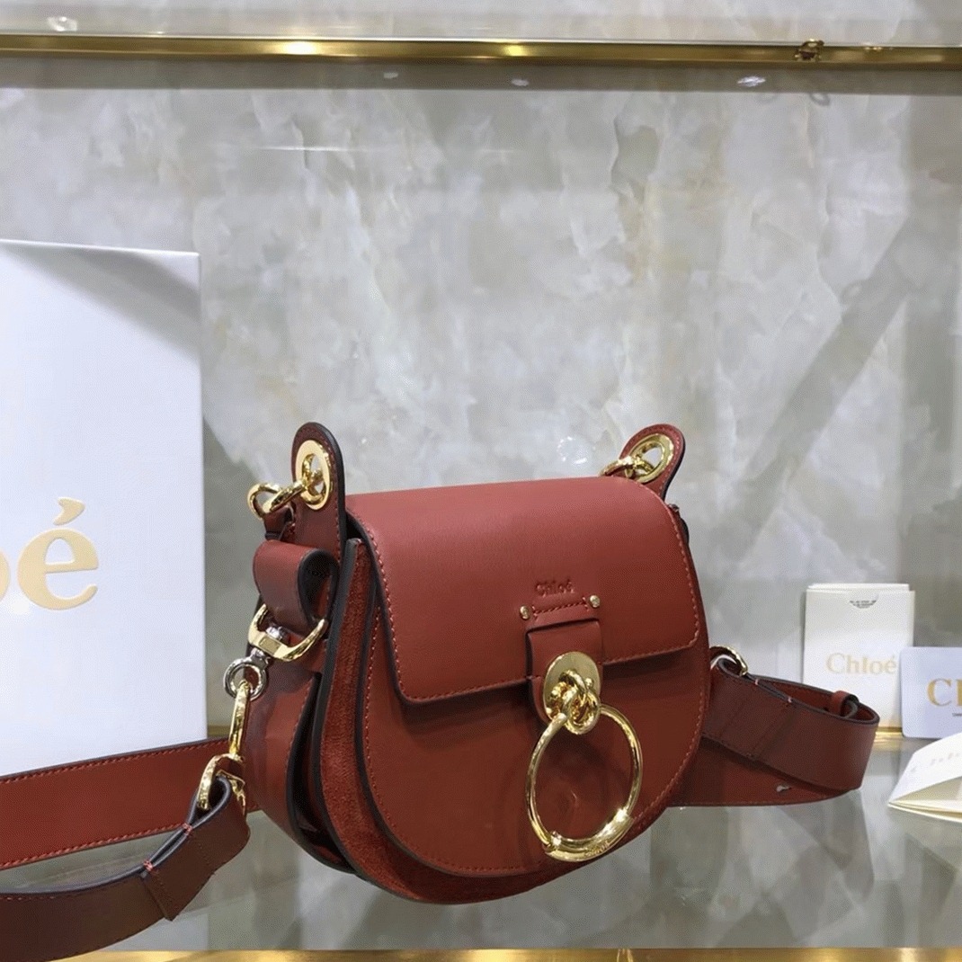 Top Quality Fake Chloe Small Tess Shoulder Bag In Caramel Calfskin