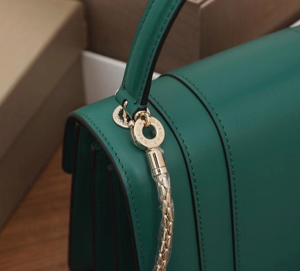 Fake Bvlgari Serpenti Forever Small Bag Green Calfskin