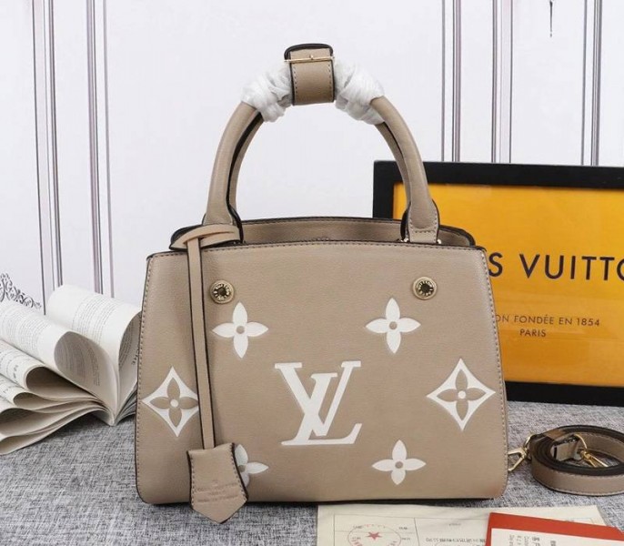 Louis Vuitton Monogram Empreinte Montaigne BB In Tourterelle Gray