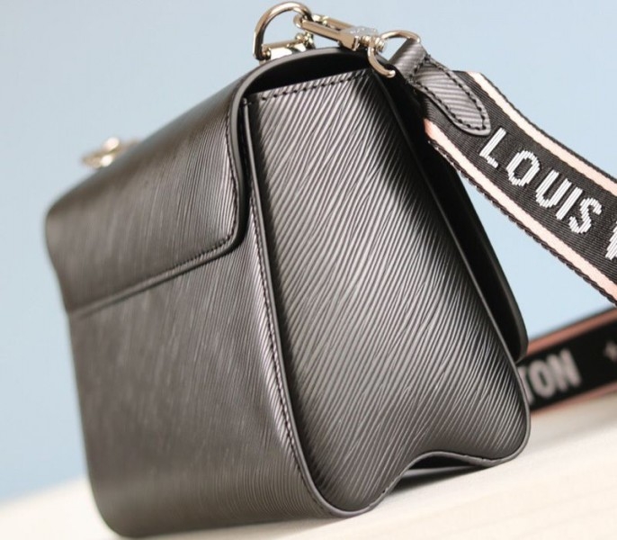 Louis Vuitton Monogram Empreinte Bold Printed Pattern Twist MM Bag In Black