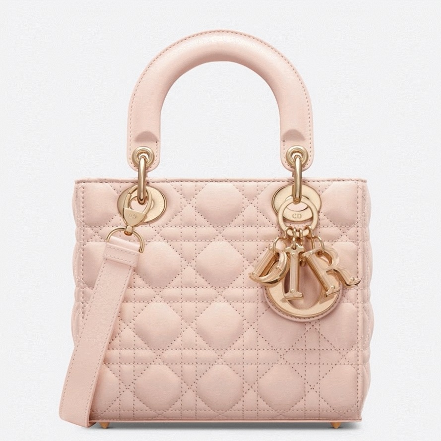 Dior Small Lady Dior Bag Fake in Pink