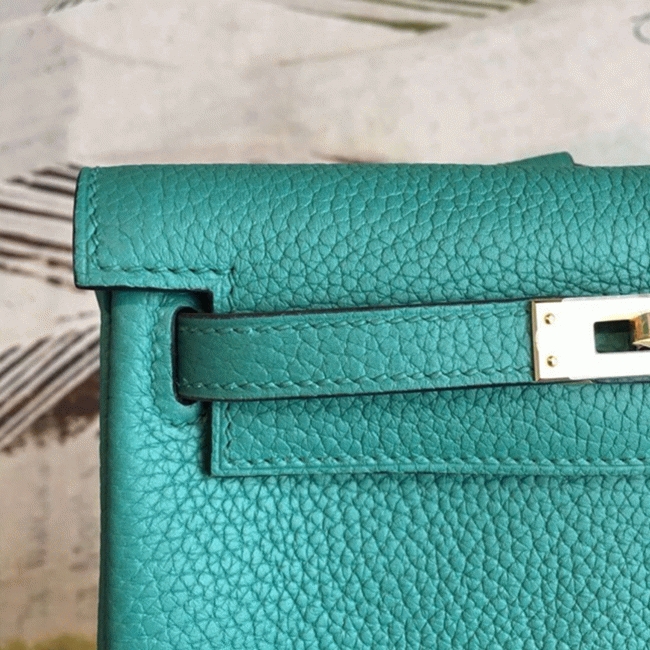 Malachite Clemence Replica Hermes Kelly Ado PM Backpack
