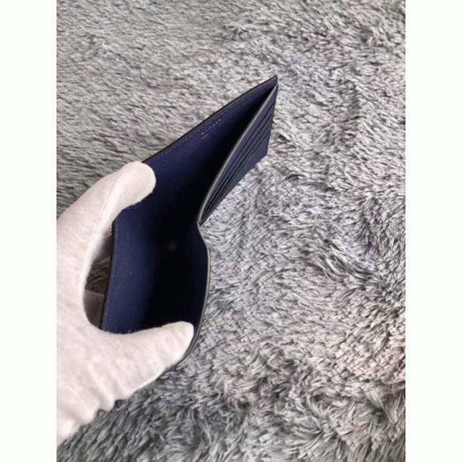Dark blue top quality fake Hermes Copernic compact wallet