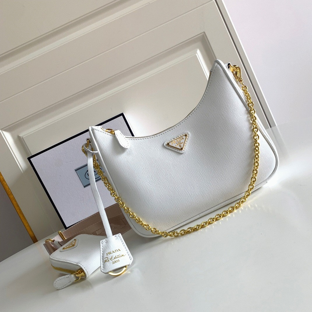 Prada Re-Edition 2005 Shoulder Bag Replica in White