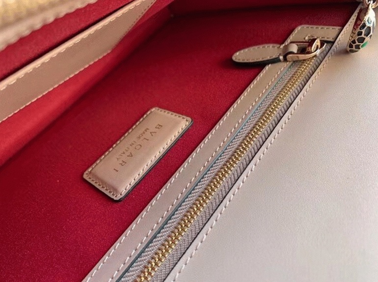 Replica Bvlgari Serpenti Forever Large Shoulder Bag Beige Calfskin