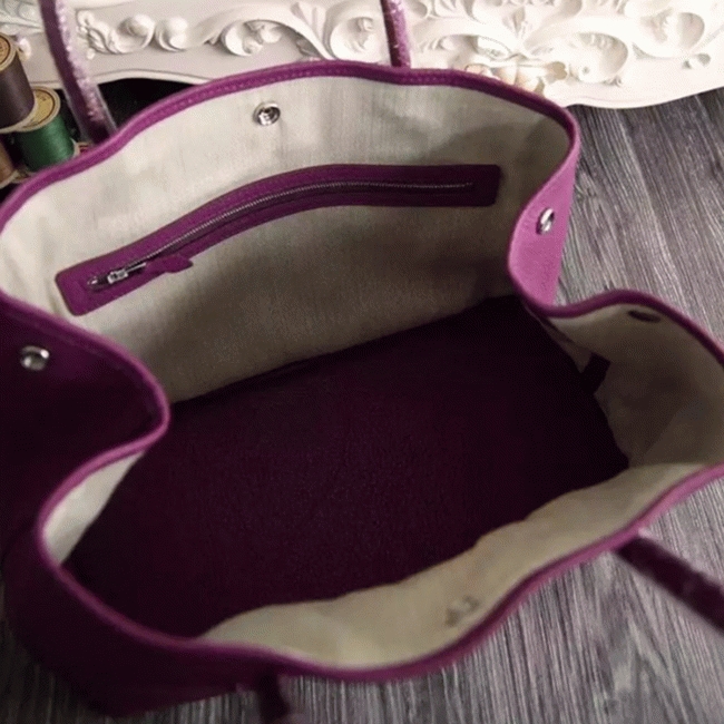 Purple Fake Hermes Garden Party 30cm Fashion Tote