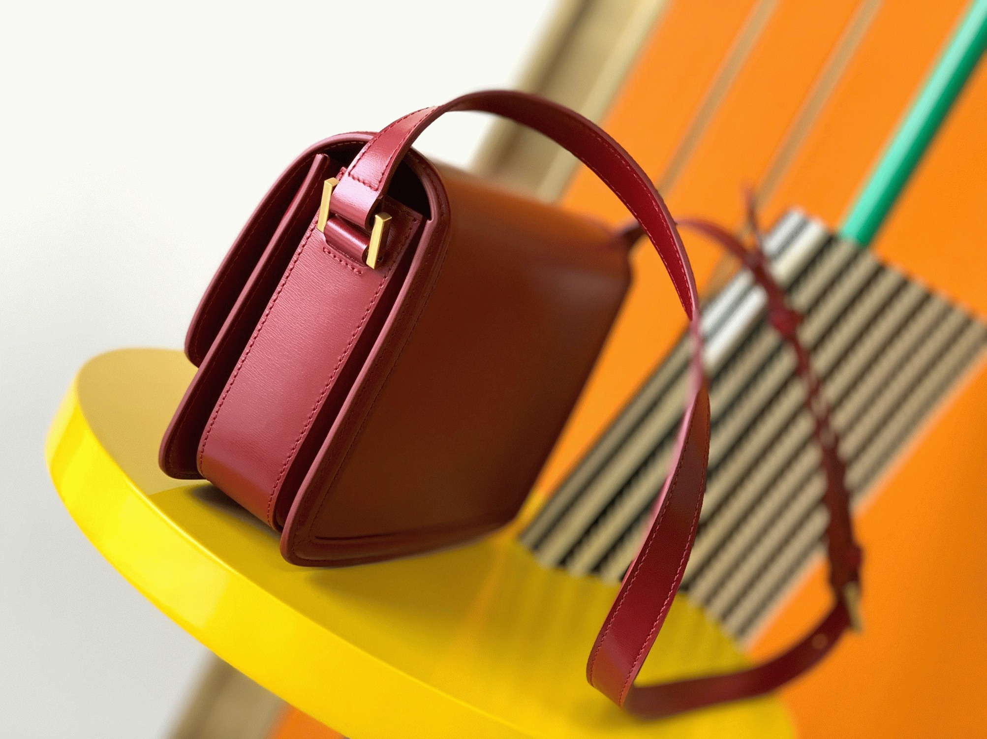 Fake Saint Laurent Medium Solferino Bag Red Calfskin